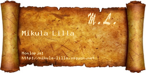 Mikula Lilla névjegykártya